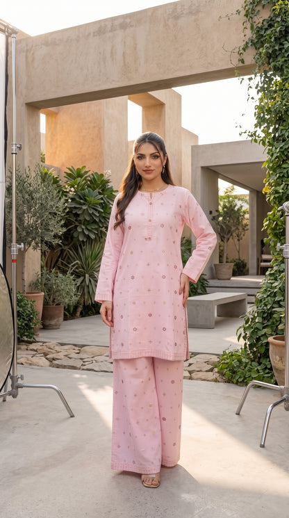 Women’s Imported Cotton Embroidered 2-Piece Suit