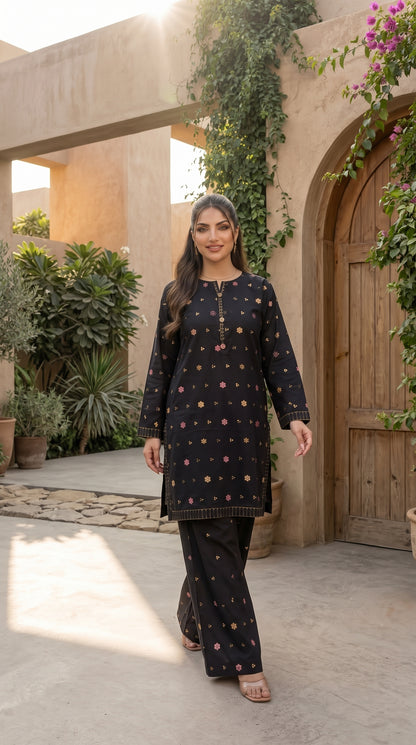 Women’s Imported Cotton Embroidered 2-Piece Suit