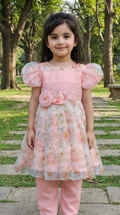 Regal Rose Tiered Floral Imported Tissue Frock