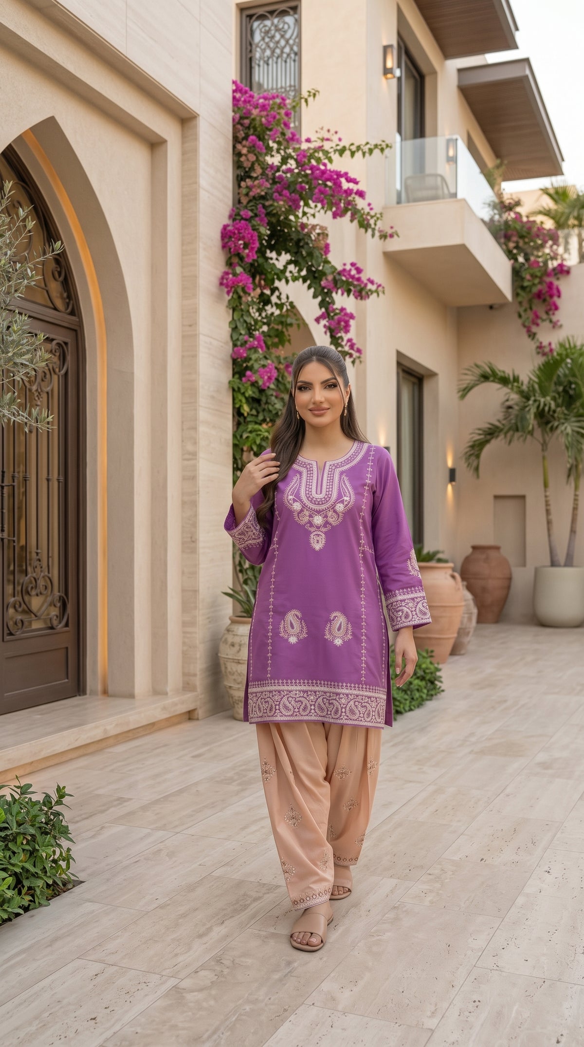 Women’s Embroidered Organza 2-Piece Suit