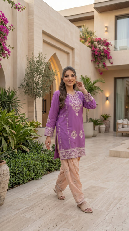 Women’s Embroidered Organza 2-Piece Suit