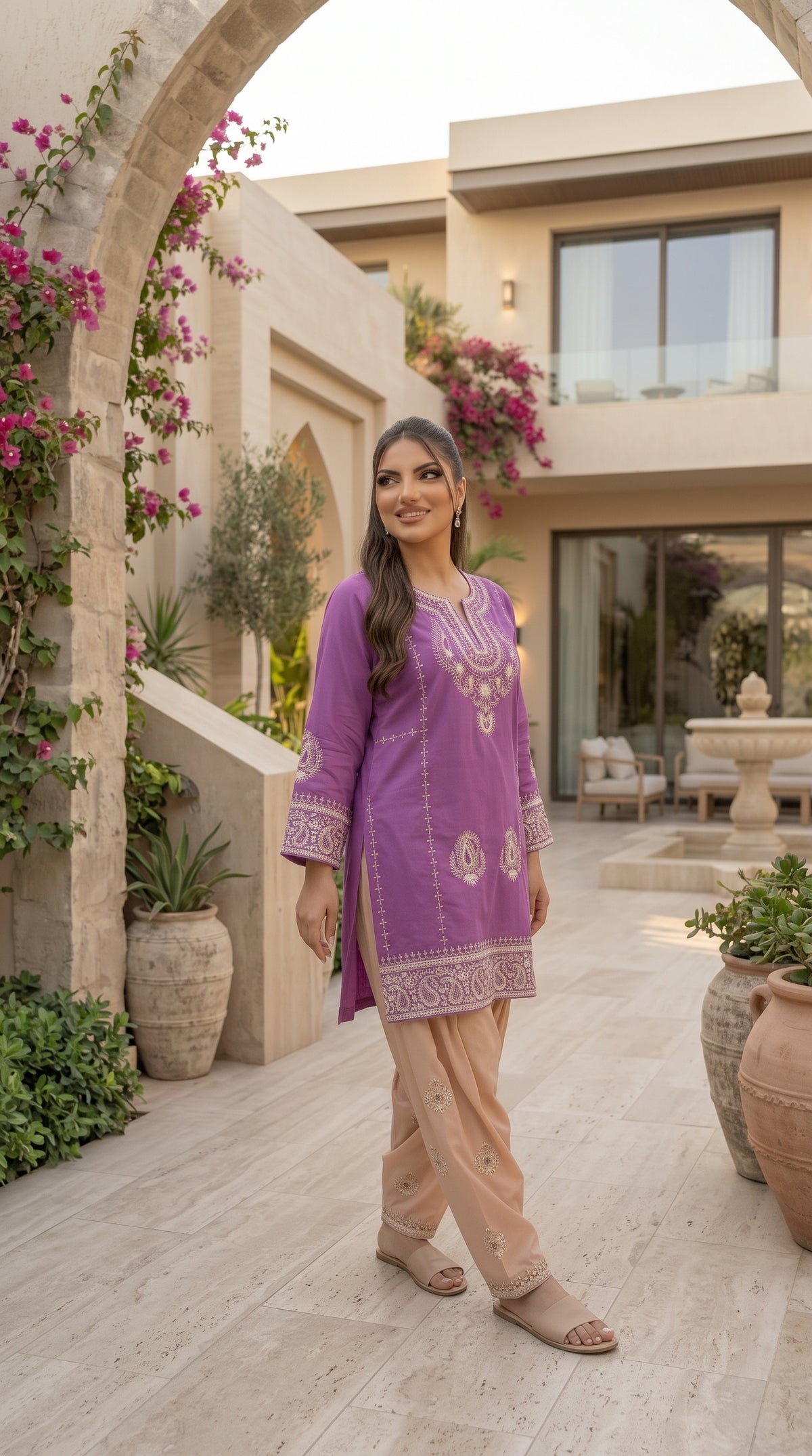 Women’s Embroidered Organza 2-Piece Suit