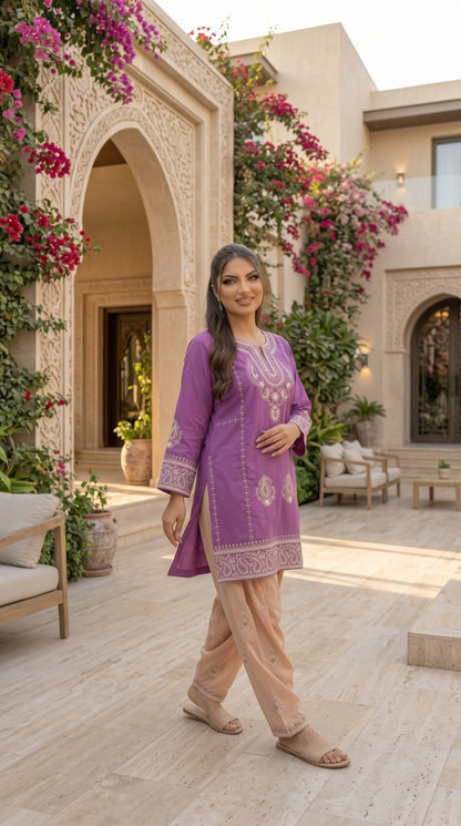 Women’s Embroidered Organza 2-Piece Suit