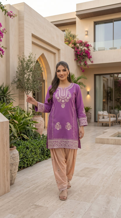 Women’s Embroidered Organza 2-Piece Suit