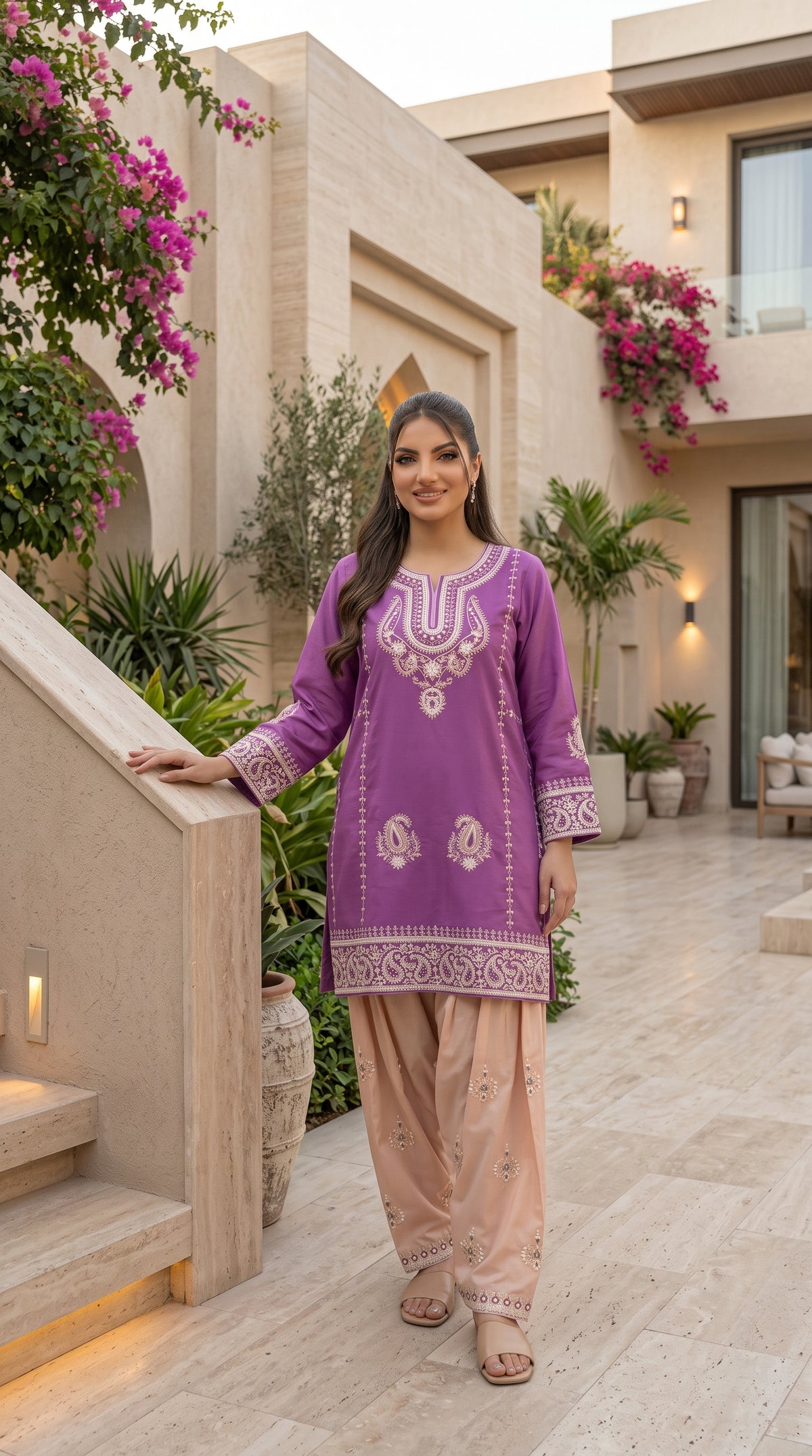 Women’s Embroidered Organza 2-Piece Suit