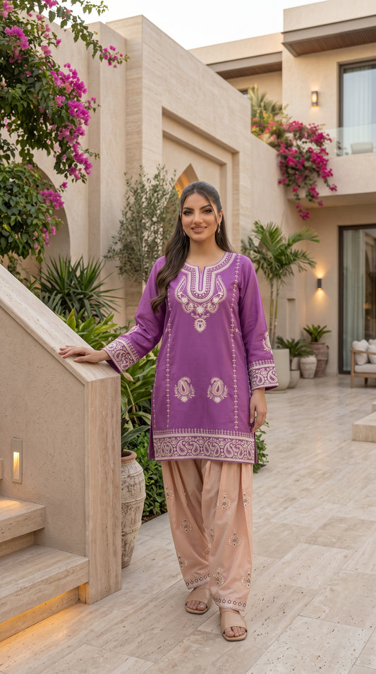 Women’s Embroidered Organza 2-Piece Suit