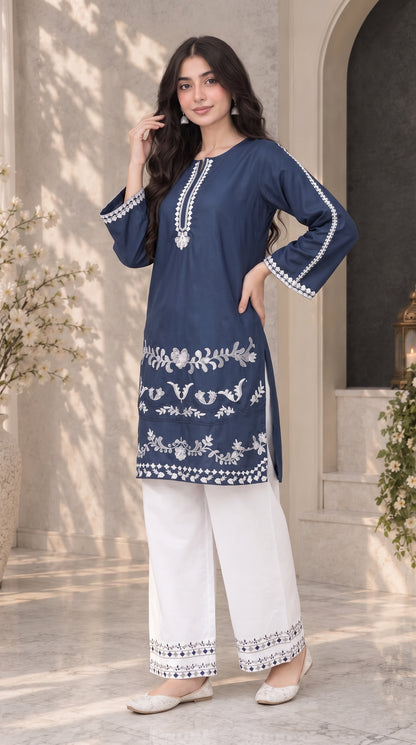 Premium Cotton 2 Piece Embroidered Stitched Suit