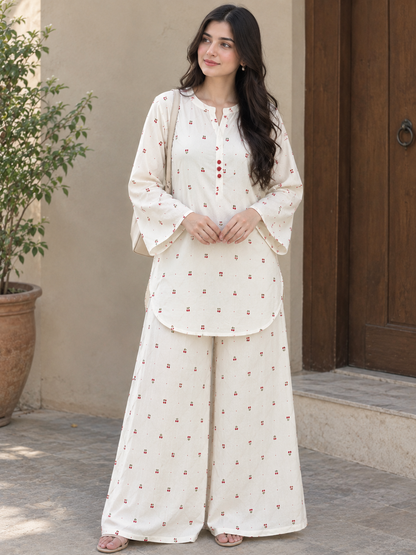 Women’s Cherry Printed 2-Piece Stitched Suit